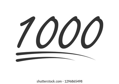 1000 - hundred number vector icon. Symbol isolated on white background .