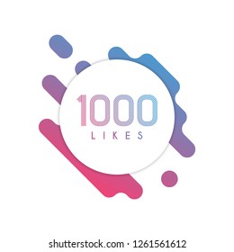 1000 Like design template. Vector illustration