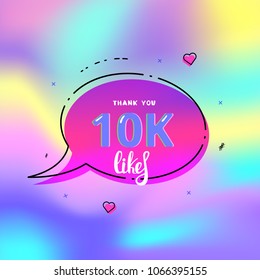 1000 Likes Thank You Card. Template For Social Media. Vector Illustration.