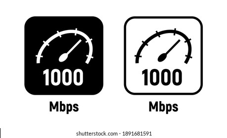 1000 mbps data internet symbol digital icon broadband