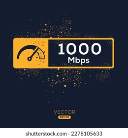(1000 Mbps) Megabits per second Icon, Vector sign.