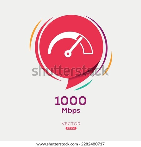 (1000 Mbps) Megabits per second Icon, Vector sign.