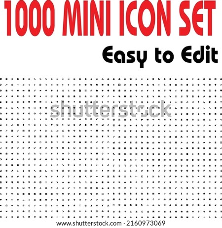 1000 Mini Icons set, Easy to edit, Vector, Resizeable