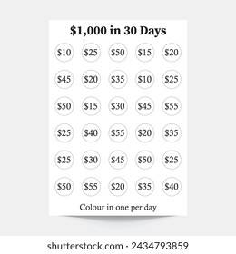 1000 Money Saving Challenge,Money Saving Planner,Saving Cash Tracker,Printable Cash Saver,Savings Tracker,Money Challenge,Saving