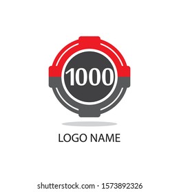 1000 number logo symbol illustration design