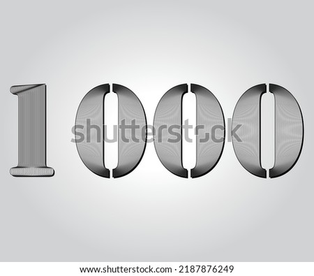 1000 numeric guilloches design used gift cheque and money