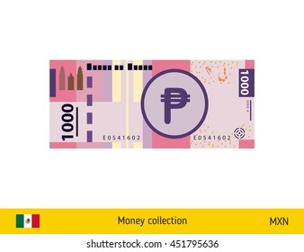 1000 peso banknote illustration.