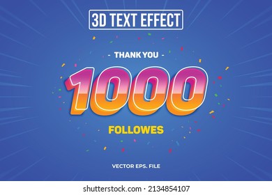 1000 Special Follower Editable 3D Text Effects