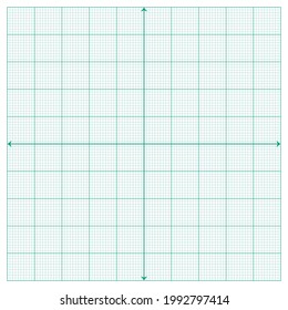 1000 square units of graph paper, white with green lines, green x-axis and y-axis.