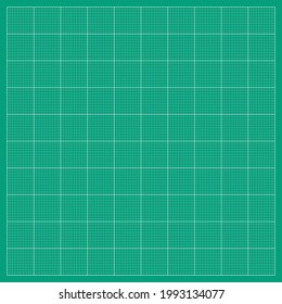 1000 square units of graph paper, green with white lines.