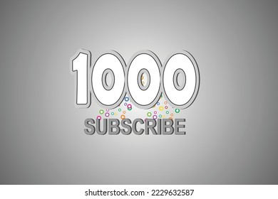 1000 SUBSCRIBE Thank you vector banner design