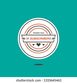 1000 subscribers 1k subscribers celebration thanks card social media content vector isolated modern design style vintage