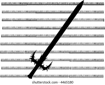 1000 of swords silhouettes (vector)