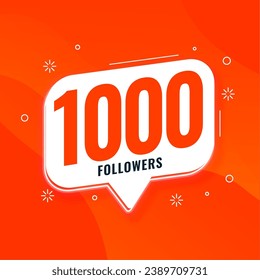 1000 thousand social media followers success background for web network vector