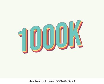 1000 mil Obrigado seguidores, Assinantes atividades de mídia social. Curtir, comentar, compartilhar