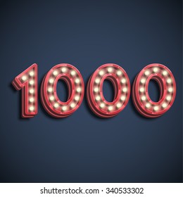 '1000' typography, vector