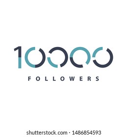 10000 Followers design template. Vector illustration