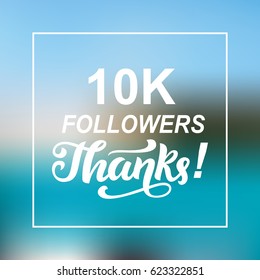 10000 followers thanks! Congratulations card template, network banner. Social media. Vector illustration