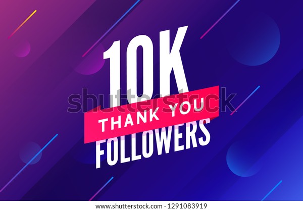 10000 Followers Vector Greeting Social Card Stock Vector Royalty Free