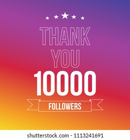 10000 followers vector illustration with thank you