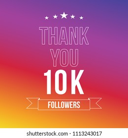 10000 followers vector illustration with thank you