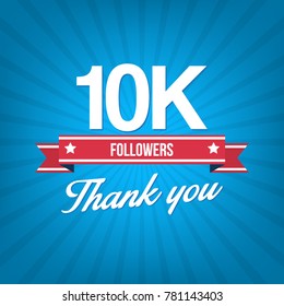 10000 followers vector illustration with thank you