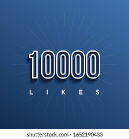 10000 Likes Vector Illustration Template Design