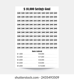 10000 Money Saving Challenge,Saving Cash Tracker,Money Saving Planner,Printable Cash Saver,Savings Tracker,Money Challenge,Saving Challenge