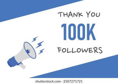 100000 O 100k seguidores celebración. Gracias 100000 seguidores Anuncio de felicitación de la Plantilla. Anuncio para los amigos y seguidores sociales 100k. celebran a los Suscriptores y seguidores.
