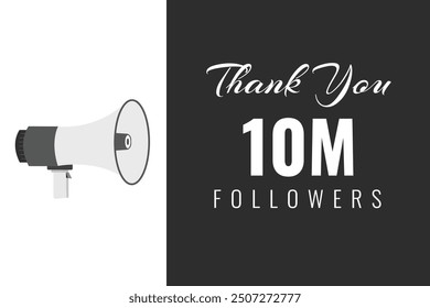 10000000 OR 10m followers celebration. Thank you 10000000 followers congratulation template banner. banner for social 10m friends and followers. celebrate subscribers and followers.
