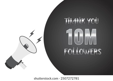 10000000 OR 10m followers celebration. Thank you 10000000 followers congratulation template banner. banner for social 10m friends and followers. celebrate subscribers and followers.
