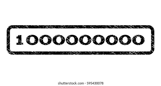1000000000 watermark stamp. Text caption inside rounded rectangle with grunge design style. Rubber seal stamp with dust texture. Vector black ink imprint on a white background.