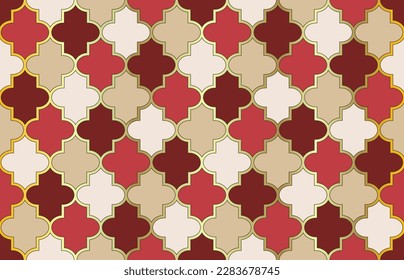1001 Night Arabesque. Mosque Window Design. Traditional Islamic Lantern Ornament. Moroccan Seamless Pattern. Ramadan Kareem Noble Pattern. Elegant Moroccan Seamless Pattern. Eastern Mubarak Mosaic.