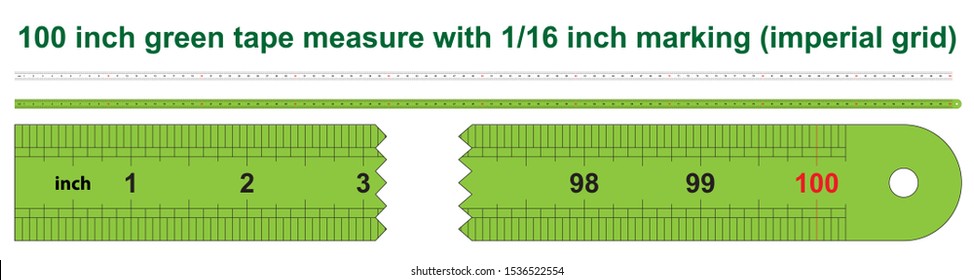 100-inch Imperial Marking Grid And Ruler With This Grid. 1:1 Scale