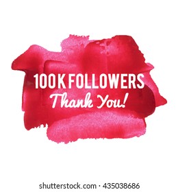 100K 100000 Followers Thank You card for social network friends image 