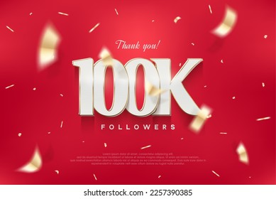 100k elegant and luxurious design, vector background thank you for the followers. Premium vector for poster, banner, celebration greeting. svg