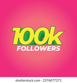 100k follower vector  banner and poster template