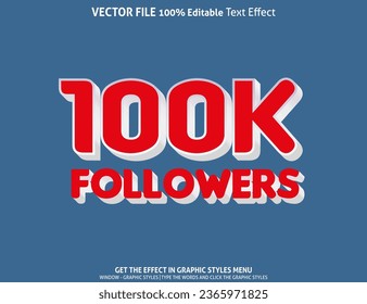 100 k Follobt 3D-Texteffekt und bearbeitbaren Texteffekt