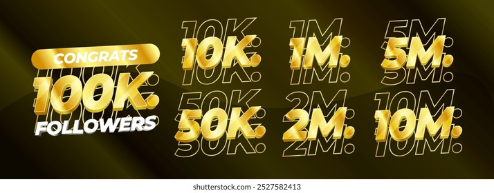 100k followers editable text effect, typography social media template for celebration reach