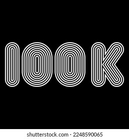 100k Outline Vector Number Symbol