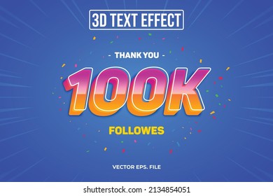 100K Special Follower Editable 3D Text Effects