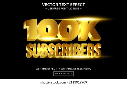 100K subscribers 3D editable text effect template