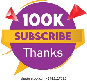 100k subscribers vector post 100k celebration. 100k subscribers followers thank you congratulation. svg