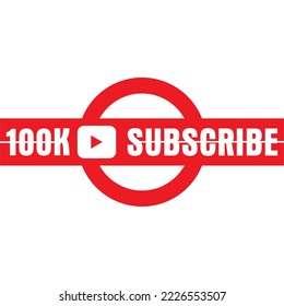 100K-Abonnement, rote Vektorgrafik von anderen Broschüren, Banner-Logo-Kunst. Wallpaper-Designlinien