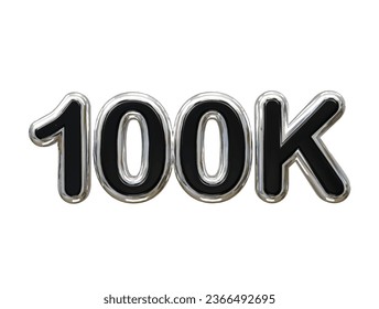 100k text effect 3d rendering illustration element