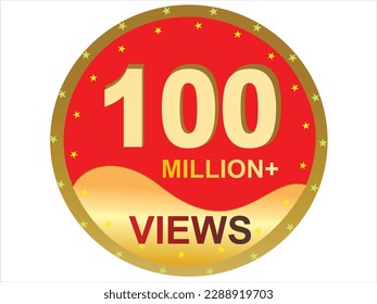 100M Views celebration background design. 100 million Views vector design
