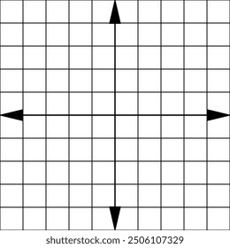 100-square graph paper and x-axis and y-axis arrows