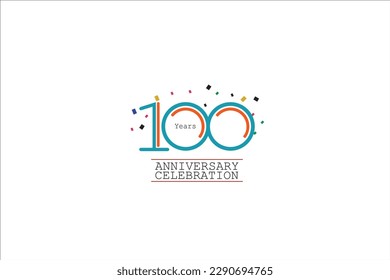  100th, 100 years,100 year anniversary 2 colors blue and orange on white background abstract style logotype, vector design for celebration vector