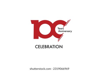 100th, 100 years,100 year anniversary with red color isolated on white background, vector design for celebration vector