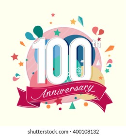 100th anniversary with abstract background